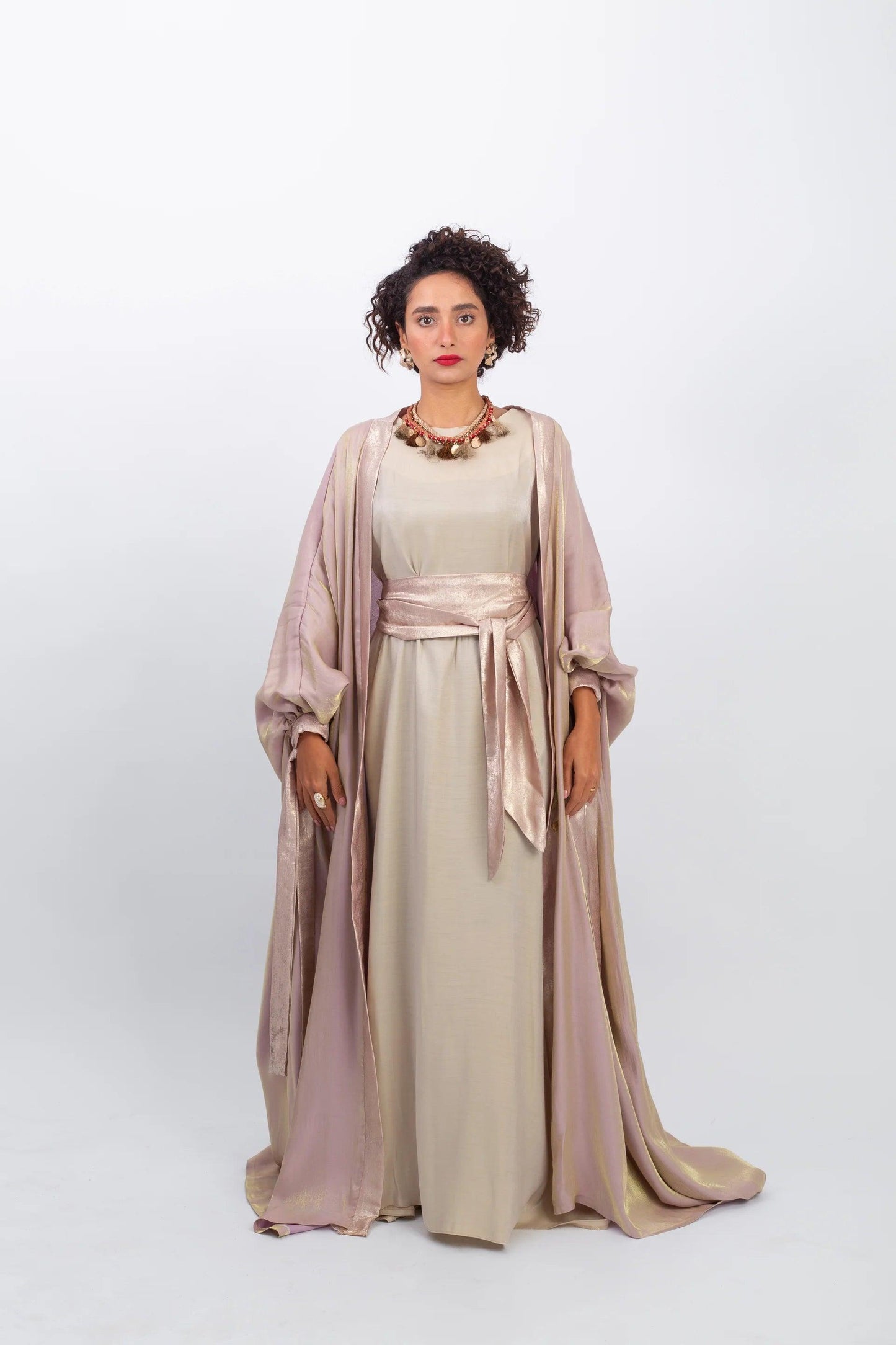 Simple feminine Abaya to embrace your femininity with belt - Bisht Couture