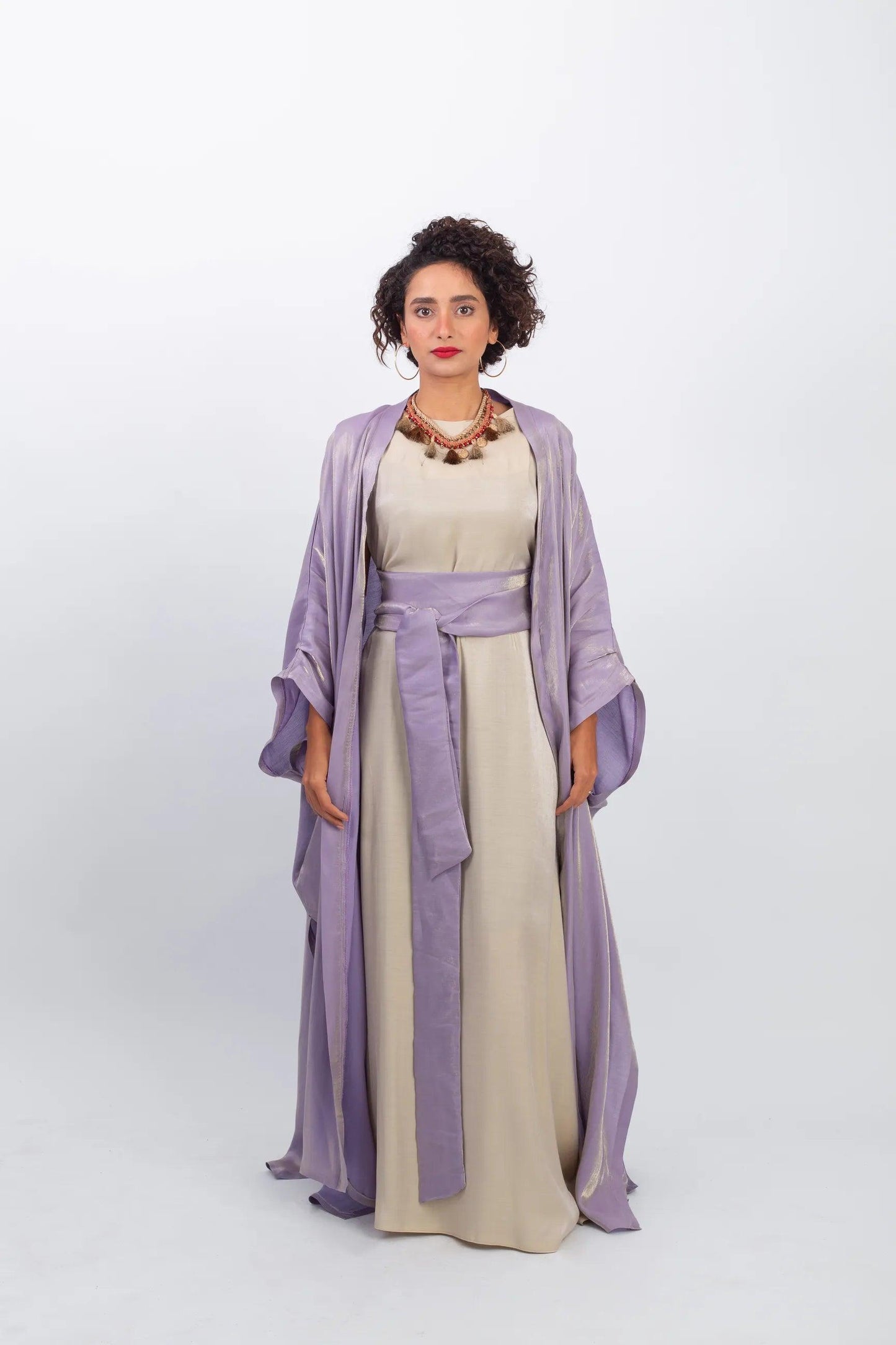 Sleek piece in charming color for everywhere with belt - Bisht Couture