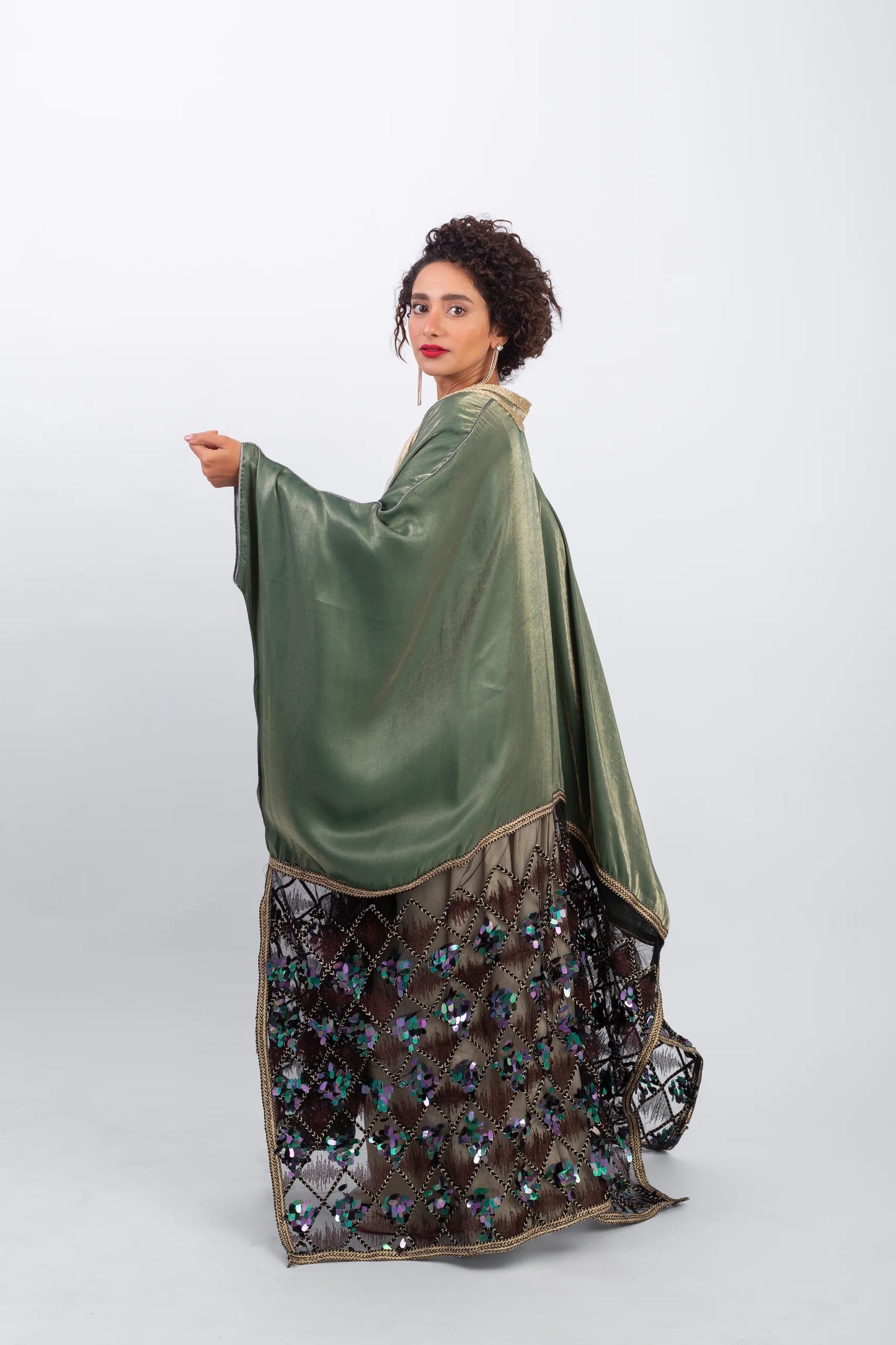 Elegant vibrant Bisht fills you with life with belt