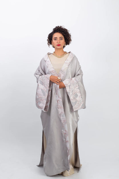 Shine bright in the moonlight simple chic silver Kaftan