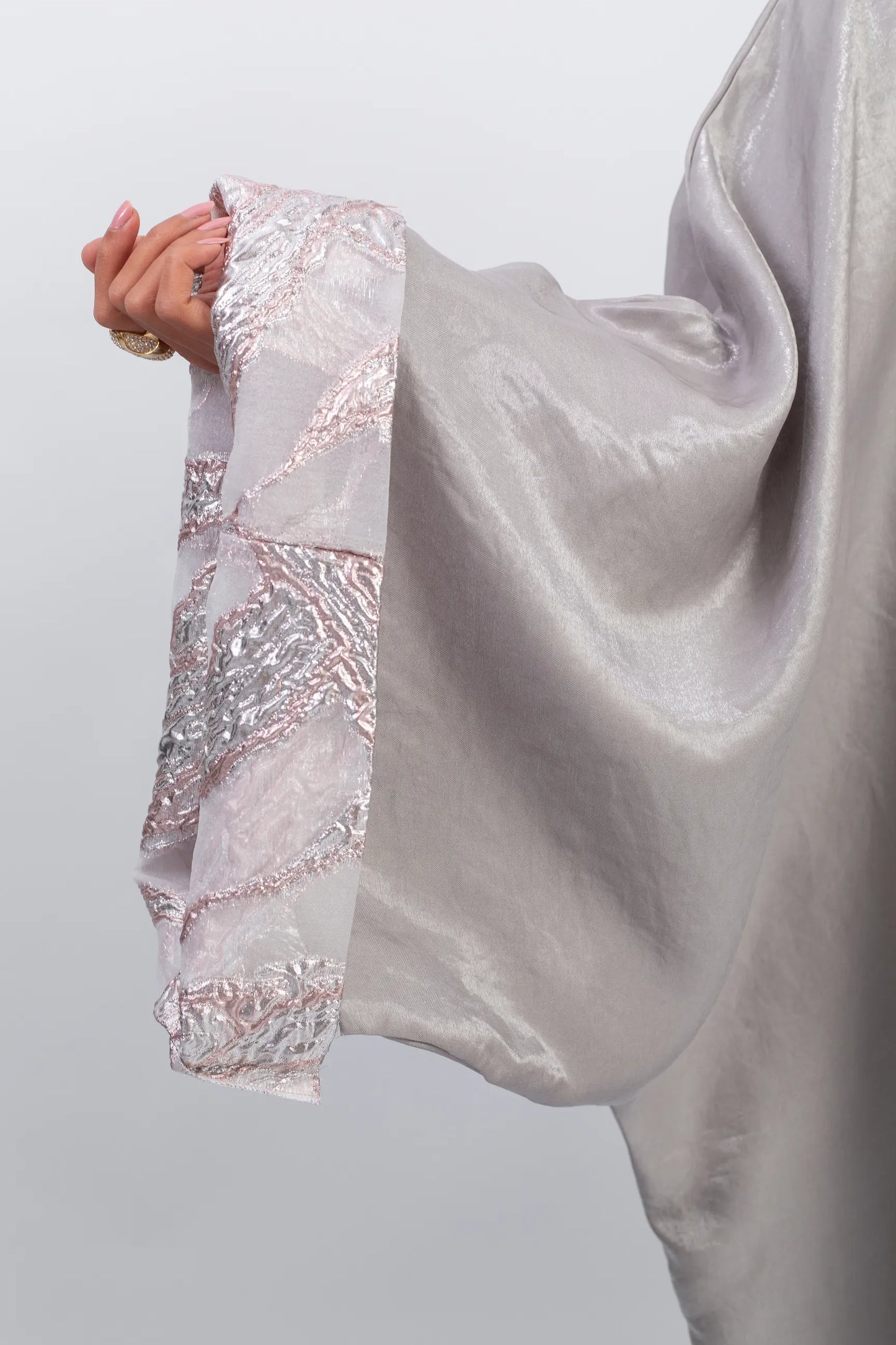 Shine bright in the moonlight simple chic silver Kaftan