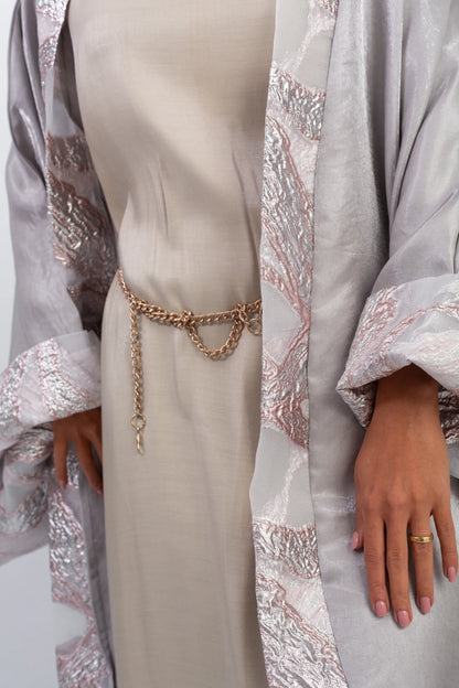 Shine bright in the moonlight simple chic silver Kaftan