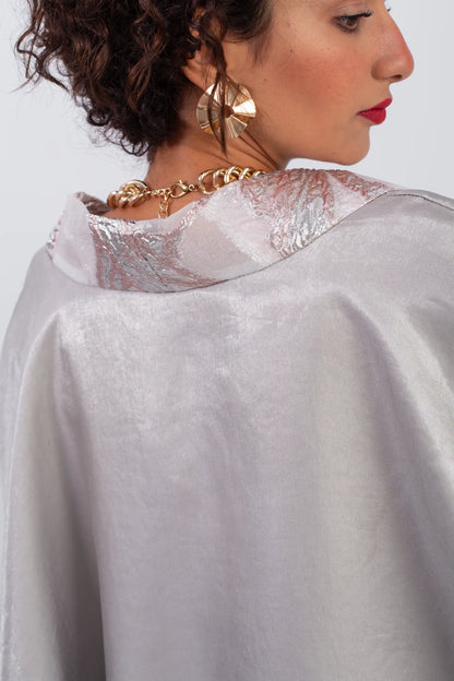 Shine bright in the moonlight simple chic silver Kaftan