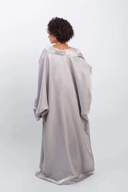 Shine bright in the moonlight simple chic silver Kaftan