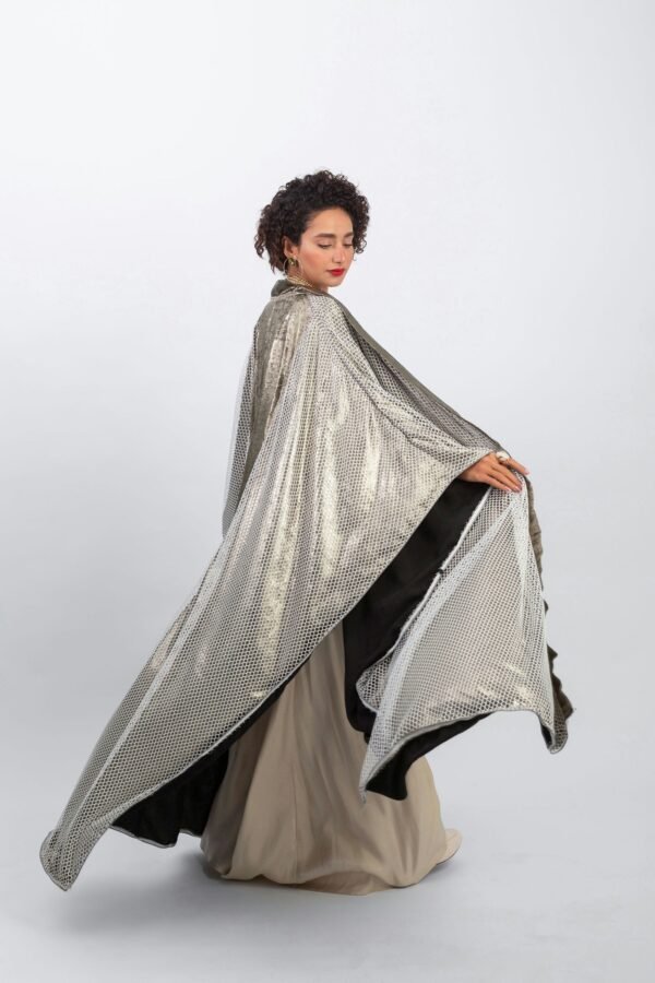 Metallic gold kaftan for glamorous evenings
