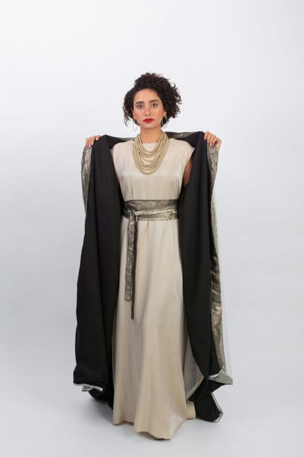 Metallic gold kaftan for glamorous evenings