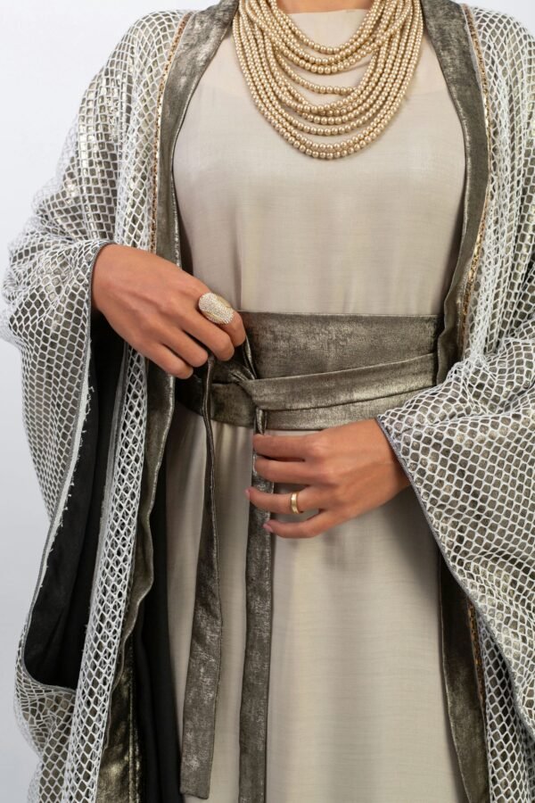 Metallic gold kaftan for glamorous evenings