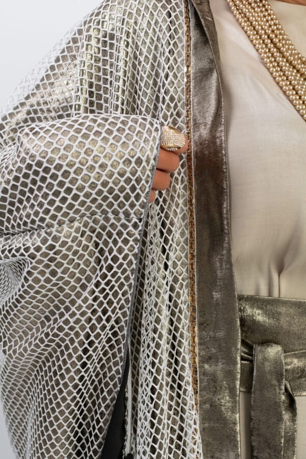 Metallic gold kaftan for glamorous evenings