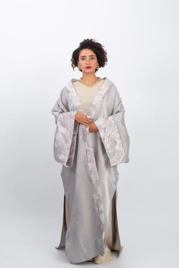 Shine bright in the moonlight simple chic silver Kaftan