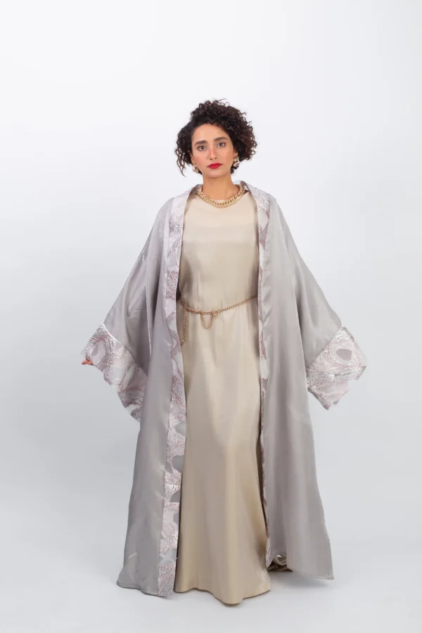 Shine bright in the moonlight simple chic silver Kaftan