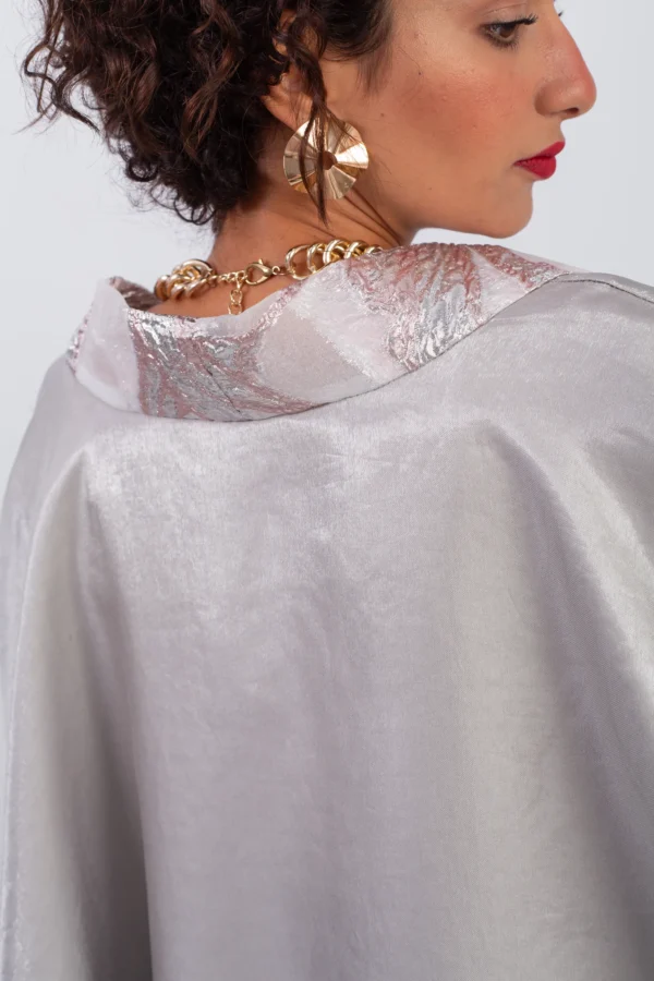 Shine bright in the moonlight simple chic silver Kaftan