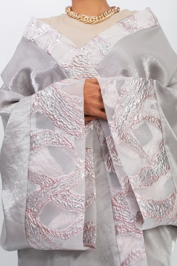 Shine bright in the moonlight simple chic silver Kaftan